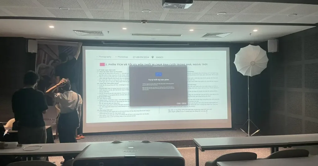 hội thảo về chụp ảnh và thiết kế hậu kỳ tại phòng hội nghị hiện đại